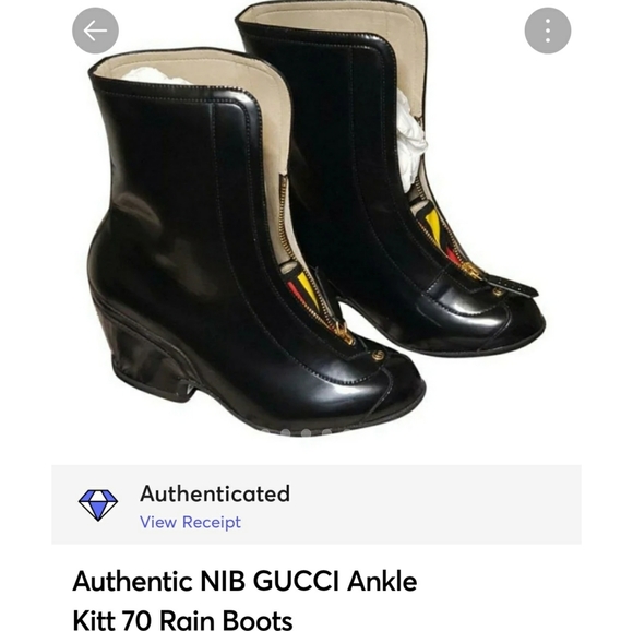 Authentic NIB GUCCI Ankle Kitt 70 Rain Boots - Picture 2 of 13